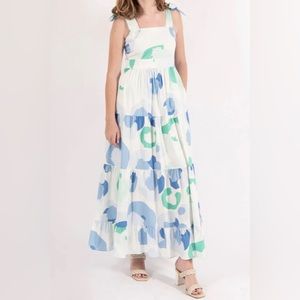 Emily McCarthy Bow Maxi - Seaglass Spot Dress
